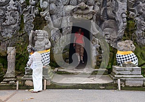 People visit the Hindu temple in Bali, Indonesia