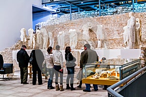 People visit museum that was built on site of ancient Roman temple in ancient town Narona