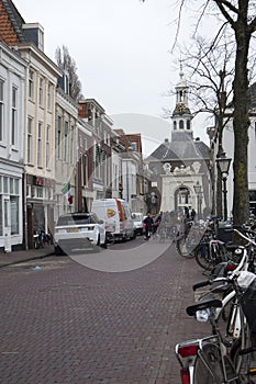 People visit old town in Den Bosch, Netherlands. Leiden is the 6th largest agglomeration in the Netherlands .