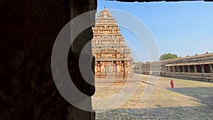 People visiting Dharasuram Temple . Airavatesvara Temple is a Hindu temple of Dravidian architecture located in Kumbakonam,.