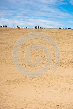 People visiting the highest sand dune in Europe Dune of Pyla