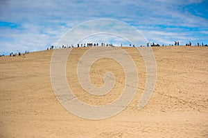 People visiting the highest sand dune in Europe Dune of Pyla