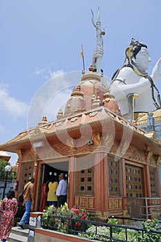 People visiting Lord Shiva temple at Char dham in Namchi Sikkim India