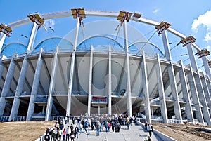 People Visiting the National Stadium Construction