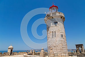 People visiting the old Bugio Lighthouse