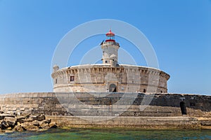 People visiting the old Bugio Lighthouse