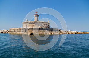 People visiting the old Bugio Lighthouse