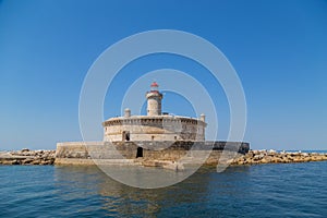 People visiting the old Bugio Lighthouse