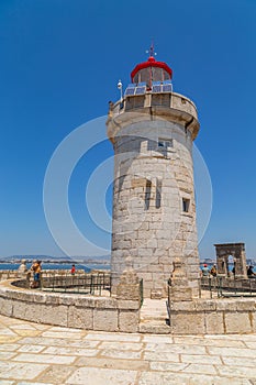 People visiting the old Bugio Lighthouse