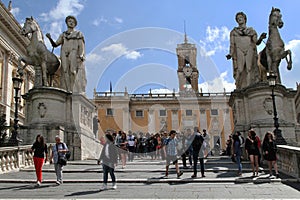 People visiting Piazza del Campodoglio