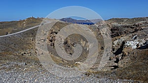 Nea Kameni craters, Santorini archipelago, Greece photo