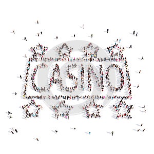 People walking in a casino . 3D rendering.