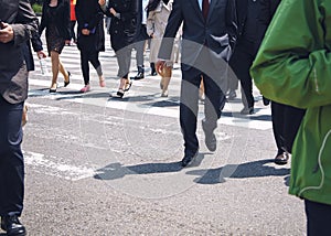 People walking on City street Cross walk Business People Asian lifestyle