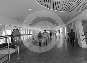 People walking on lobby at the Tan Son Nhat airport in Saigon, Vietnam