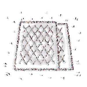 People walking in a playing cards . 3D rendering.