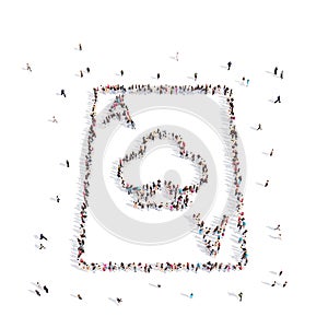 People walking in a playing cards . 3D rendering.