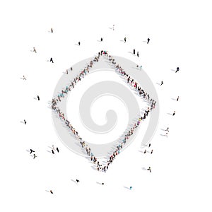 People walking in a playing cards . 3D rendering.