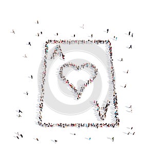 People walking in a playing cards . 3D rendering.