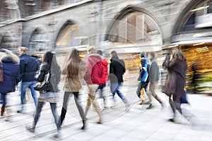 People walking, rush hour in the city