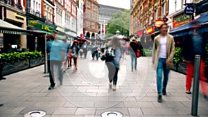 People walking on the street. Time lapse.