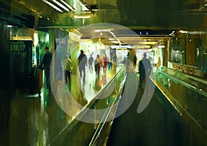 People walking in the terminal