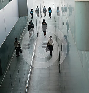 People walking on walkway