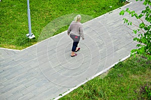 People walks on a summer day