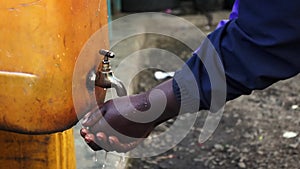 People washing hands in africa