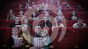 People watching movie in cinema