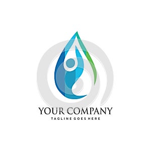 People water drop logo design template