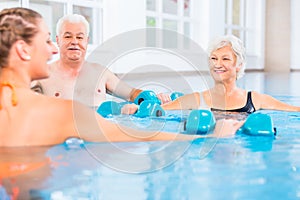 People at water gymnastics in physiotherapy