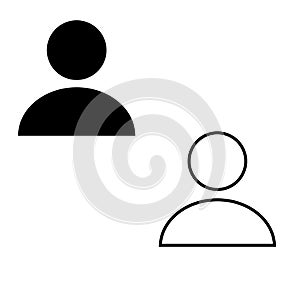 People web icons, black and white, isolated, vector illustration
