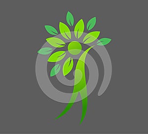 People wellness logo health care fitness eco friendly green people agriculture success vector symbol icon