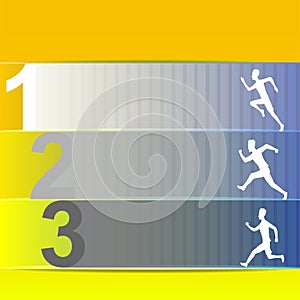 People white silhouette running towards their goal. Business banner concept to be the first, best, leader in your work