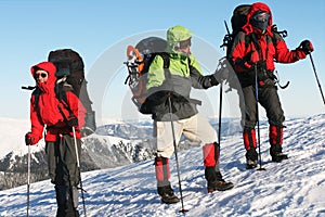 People in winter hike