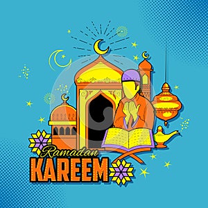 People wishing Ramadan Kareem Generous Ramadan for Islam religious festival Eid on holy month of Ramazan