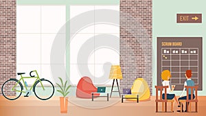 People Work at Creative Office Modern Open Space