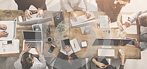 People working around a table