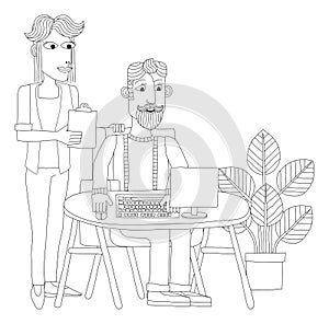 People Working Business Illustration Office Scene