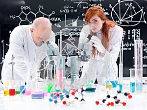 People working in chemistry lab