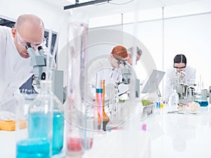 People working in chemistry lab photo