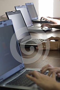 People working on a computer