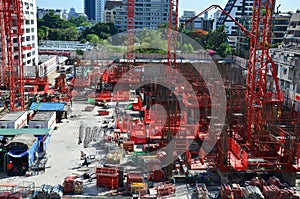 People working on Construction Site at Bangkok Thailand