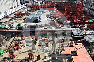 People working on Construction Site at Bangkok Thailand