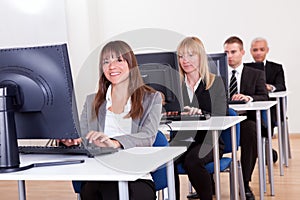 People working in a support centre