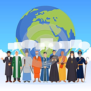 People From World Religions Flat Composition