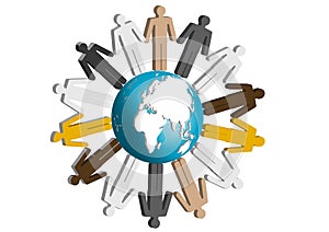 People in the world together