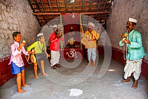 People worshiping at Lord Vitthal Temple, Kaneri Math, Kolhapur, Maharashtra