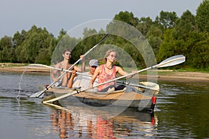 Peoples on canoe