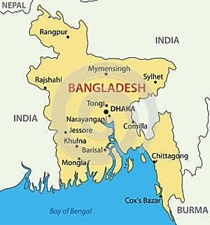 Peoples Republic of Bangladesh - vector map